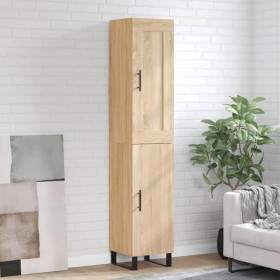 Aparador de madera contrachapada roble Sonoma 34,5x34x180 cm de vidaXL, Aparadores - Ref: Foro24-3200156, Precio: 110,99 €, D...