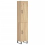 Aparador de madera contrachapada roble Sonoma 34,5x34x180 cm de vidaXL, Aparadores - Ref: Foro24-3200156, Precio: 110,84 €, D...