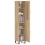 Aparador de madera contrachapada roble Sonoma 34,5x34x180 cm de vidaXL, Aparadores - Ref: Foro24-3200156, Precio: 110,84 €, D...