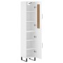 Aparador alto madera contrachapada blanco brillo 34,5x34x180 cm de vidaXL, Aparadores - Ref: Foro24-3200155, Precio: 127,09 €...