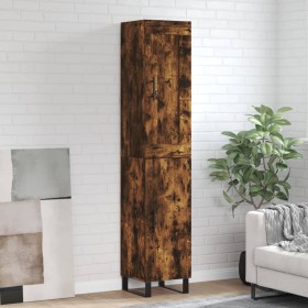 Aparador de madera contrachapada roble ahumado 34,5x34x180 cm de vidaXL, Aparadores - Ref: Foro24-3200158, Precio: 103,99 €, ...