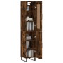 Aparador de madera contrachapada roble ahumado 34,5x34x180 cm de vidaXL, Aparadores - Ref: Foro24-3200158, Precio: 107,07 €, ...