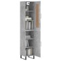 Aparador de madera contrachapada gris hormigón 34,5x34x180 cm de vidaXL, Aparadores - Ref: Foro24-3200157, Precio: 112,84 €, ...