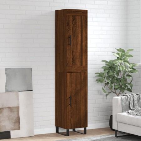 Aparador alto madera contrachapada roble marrón 34,5x34x180 cm de vidaXL, Aparadores - Ref: Foro24-3200160, Precio: 116,99 €,...