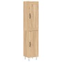 Aparador de madera contrachapada roble Sonoma 34,5x34x180 cm de vidaXL, Aparadores - Ref: Foro24-3200164, Precio: 94,60 €, De...