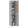 Aparador de madera contrachapada gris hormigón 34,5x34x180 cm de vidaXL, Aparadores - Ref: Foro24-3200165, Precio: 93,04 €, D...