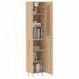 Aparador de madera contrachapada roble Sonoma 34,5x34x180 cm de vidaXL, Aparadores - Ref: Foro24-3200164, Precio: 94,60 €, De...