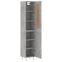 Aparador de madera contrachapada gris hormigón 34,5x34x180 cm de vidaXL, Aparadores - Ref: Foro24-3200165, Precio: 93,04 €, D...