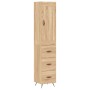 Aparador de madera contrachapada roble Sonoma 34,5x34x180 cm de vidaXL, Aparadores - Ref: Foro24-3200172, Precio: 104,21 €, D...