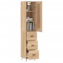 Aparador de madera contrachapada roble Sonoma 34,5x34x180 cm de vidaXL, Aparadores - Ref: Foro24-3200172, Precio: 104,21 €, D...