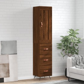 Aparador alto madera contrachapada roble marrón 34,5x34x180 cm de vidaXL, Aparadores - Ref: Foro24-3200176, Precio: 111,97 €,...