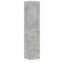 Aparador de madera contrachapada gris hormigón 34,5x34x180 cm de vidaXL, Aparadores - Ref: Foro24-3200189, Precio: 107,84 €, ...