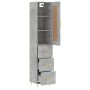 Aparador de madera contrachapada gris hormigón 34,5x34x180 cm de vidaXL, Aparadores - Ref: Foro24-3200189, Precio: 107,84 €, ...