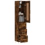 Aparador de madera contrachapada roble ahumado 34,5x34x180 cm de vidaXL, Aparadores - Ref: Foro24-3200190, Precio: 107,84 €, ...