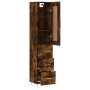 Aparador de madera contrachapada roble ahumado 34,5x34x180 cm de vidaXL, Aparadores - Ref: Foro24-3200190, Precio: 107,84 €, ...