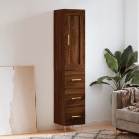 Tall oak brown plywood highboard 34.5x34x180 cm by vidaXL, Sideboards - Ref: Foro24-3200192, Price: 110,99 €, Discount: %