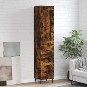 Aparador de madera contrachapada roble ahumado 34,5x34x180 cm de vidaXL, Aparadores - Ref: Foro24-3200214, Precio: 111,99 €, ...