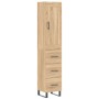 Aparador de madera contrachapada roble Sonoma 34,5x34x180 cm de vidaXL, Aparadores - Ref: Foro24-3200220, Precio: 128,28 €, D...