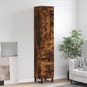 Aparador de madera contrachapada roble ahumado 34,5x34x180 cm de vidaXL, Aparadores - Ref: Foro24-3200222, Precio: 118,99 €, ...