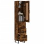 Aparador de madera contrachapada roble ahumado 34,5x34x180 cm de vidaXL, Aparadores - Ref: Foro24-3200222, Precio: 118,99 €, ...