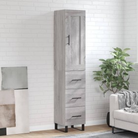 Aparador alto madera contrachapada gris Sonoma 34,5x34x180 cm de vidaXL, Aparadores - Ref: Foro24-3200223, Precio: 118,02 €, ...