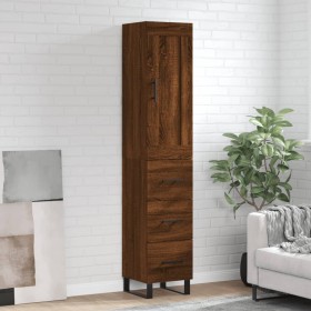 Aparador alto madera contrachapada roble marrón 34,5x34x180 cm de vidaXL, Aparadores - Ref: Foro24-3200224, Precio: 118,99 €,...