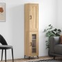 Aparador de madera contrachapada roble Sonoma 34,5x34x180 cm de vidaXL, Aparadores - Ref: Foro24-3200388, Precio: 97,67 €, De...