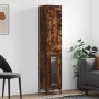 Aparador de madera contrachapada roble ahumado 34,5x34x180 cm de vidaXL, Aparadores - Ref: Foro24-3200390, Precio: 98,34 €, D...