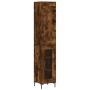 Aparador de madera contrachapada roble ahumado 34,5x34x180 cm de vidaXL, Aparadores - Ref: Foro24-3200390, Precio: 98,34 €, D...