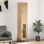 Aparador de madera contrachapada roble Sonoma 34,5x34x180 cm de vidaXL, Aparadores - Ref: Foro24-3200396, Precio: 101,99 €, D...