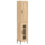 Aparador de madera contrachapada roble Sonoma 34,5x34x180 cm de vidaXL, Aparadores - Ref: Foro24-3200396, Precio: 101,99 €, D...