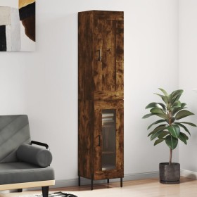 Smoked oak plywood sideboard 34.5x34x180 cm by vidaXL, Sideboards - Ref: Foro24-3200398, Price: 103,38 €, Discount: %