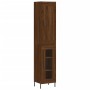 Aparador alto madera contrachapada roble marrón 34,5x34x180 cm de vidaXL, Aparadores - Ref: Foro24-3200400, Precio: 106,21 €,...