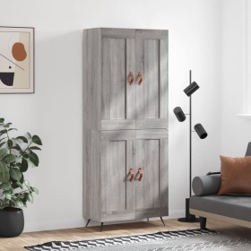 High sideboard sonoma gray plywood 69.5x34x180 cm by vidaXL, Sideboards - Ref: Foro24-3199663, Price: 139,99 €, Discount: %