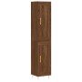 Aparador alto madera contrachapada roble marrón 34,5x34x180 cm de vidaXL, Aparadores - Ref: Foro24-3200448, Precio: 99,99 €, ...