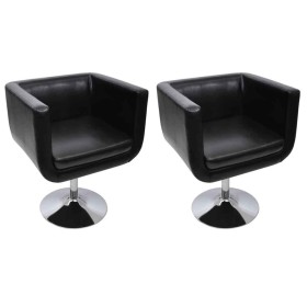 Bar stool 2 units black artificial leather by vidaXL, Armchairs - Ref: Foro24-160440, Price: 353,99 €, Discount: %