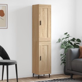 Aparador de madera contrachapada roble Sonoma 34,5x34x180 cm de vidaXL, Aparadores - Ref: Foro24-3200468, Precio: 100,99 €, D...