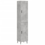 Aparador de madera contrachapada gris hormigón 34,5x34x180 cm de vidaXL, Aparadores - Ref: Foro24-3200469, Precio: 98,80 €, D...