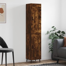 Aparador de madera contrachapada roble ahumado 34,5x34x180 cm de vidaXL, Aparadores - Ref: Foro24-3200470, Precio: 101,99 €, ...