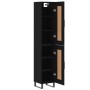 Aparador de madera contrachapada negro 34,5x34x180 cm de vidaXL, Aparadores - Ref: Foro24-3200474, Precio: 117,99 €, Descuent...