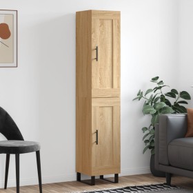 Aparador de madera contrachapada roble Sonoma 34,5x34x180 cm de vidaXL, Aparadores - Ref: Foro24-3200476, Precio: 100,99 €, D...