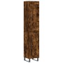 Aparador de madera contrachapada roble ahumado 34,5x34x180 cm de vidaXL, Aparadores - Ref: Foro24-3200478, Precio: 99,47 €, D...