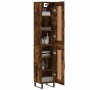 Aparador de madera contrachapada roble ahumado 34,5x34x180 cm de vidaXL, Aparadores - Ref: Foro24-3200478, Precio: 99,47 €, D...