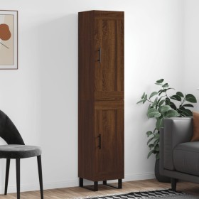 Aparador alto madera contrachapada roble marrón 34,5x34x180 cm de vidaXL, Aparadores - Ref: Foro24-3200480, Precio: 105,99 €,...