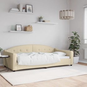 Cream fabric sofa bed 100x200 cm by vidaXL, Beds and slatted bases - Ref: Foro24-354192, Price: 227,46 €, Discount: %