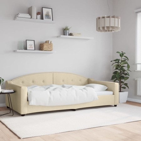 Sofá cama tela color crema 100x200 cm de vidaXL, Camas y somieres - Ref: Foro24-354192, Precio: 227,46 €, Descuento: %