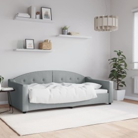 Light gray fabric sofa bed 90x190 cm by vidaXL, Beds and slatted bases - Ref: Foro24-354193, Price: 212,50 €, Discount: %