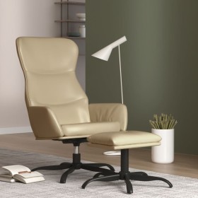 Sillón de relax con reposapiés de cuero sintético capuchino de vidaXL, Sillones - Ref: Foro24-3097450, Precio: 126,99 €, Desc...