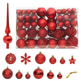 Weihnachtskugel-Set 111-teilig aus rotem Polystyrol von vidaXL, Festliche Dekorationen - Ref: Foro24-356110, Preis: 27,42 €, ...