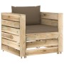 Gartenmöbel 7-teilig mit grün imprägnierten Holzkissen von vidaXL, Gartensets - Ref: Foro24-3074863, Preis: 729,07 €, Rabatt: %